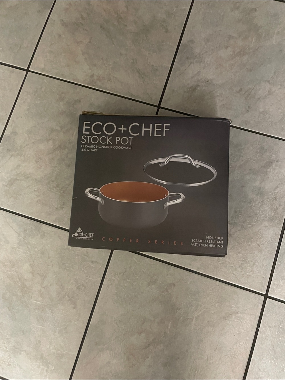 Copper Series Gray Stock Pot with Copper Interior